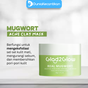 Glad2Glow Real Mugwort Salicylic Acid Acne Control Clay Mask 30g Mud Masker Masker Wajah Facial Mask G2G Volcano 3D Acid Pore Clay Mask 30g Mud Masker Clay Masker Wash Off Mash Facial Mask