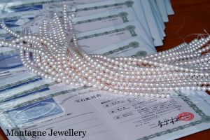 Montagne Jewelry Seawater Pearl Necklace Natural 7.5-8mm Top Grade Slight Flaw Japan Akoya Seawater Pearl Fine Jewellery