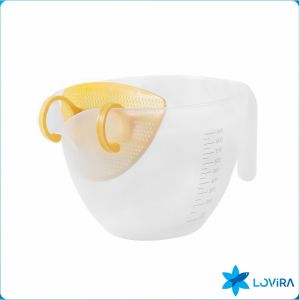 LoviRa 1000ml Large Capacity Mixing Bowl Measuring Cup with Measurement Markings for Cooking Baking Prepping
