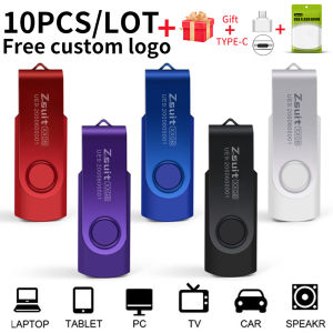 Zsuit 10Pcs/Lot USB Flash Drive 64GB 32GB 128GB High Speed Pen Drive 16GB Memory Stick Free Custom Logo Gift Metal Memory U Disk2026