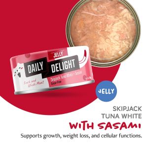 Daily Delight Jelly Skipjack Tuna Wet Cat Food 80g | Meal Topper Meow Carrot Cheese Sardine Sasami Shirasu