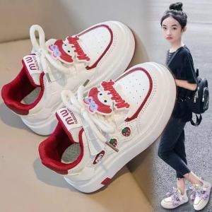 Christmas gifts Halloween Melody Girls Board Shoes Sanrio Spring Autumn New Kids Cartoon Kawaii Sports White Shoes Student Anime Soft Soled Casual Shoes