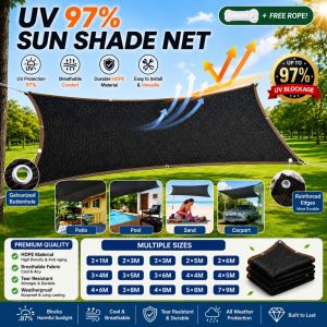 Sun Shade Net Car Cover Awnings Anti UV 97% Outdoor black and brown Garden Net Farm Net Greenhouse Sunscreen