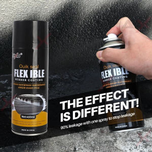 High Quality ORIGINAL FLEXIBLE RUBBER COATING 450ml | Quick Seal Flexible Rubber Coating Repair Spray for Crack Hole Roof Leak | Quick Absorb | Instant Waterproof Water Leakage Stopper Sealant Spray | Strong & Fast Leak Repair Sealer Spray Roof Sealant