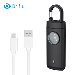 Brifit 130db Personal Security Alarm Female Personal Alarm Keychain Can Be Charged LED Flash Seeking Help Alarm Suitable for Women Students Elderly Emergency Safety Alarm
