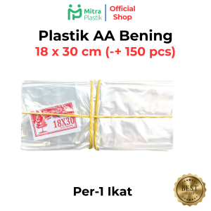 (1 Ikat) Plastik AA 18x30 Kantong Bening Tipis Bungkus Sambal Gula Terigu Tepung Sayur Kertas Fotocopy