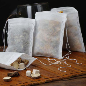 100 PCS Drawstring Tea Bag Coffee Filter Bag Decoction Bag Nonwoven Seasoning Pot Soup Dregs Bag