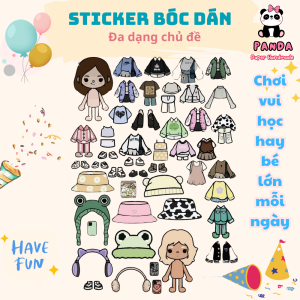 (4B)Bộ Avatar Sticker đồ chơi bóc dán búp bê giấy capybara dễ thương cho bé