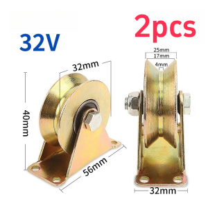 4pc V Groove Gate Roller Wheel Sliding Gate Roller Wheel Heavy Duty 1.2/ 2 / 3 /inch Heavy Duty Rigid Casters