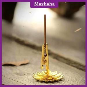 Mazhaha 1Pc Incense Stick Holder Mini Lotus Fragrance Clip Incense Cones Censer Teahouse Sandalwood Base Home Decor