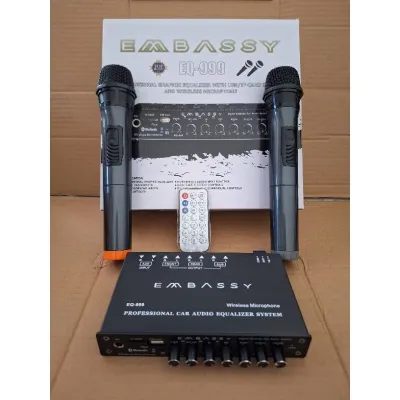 Parametrik Equalizer Preamp Karaoke Embassy EQ-999 Bluetooth include 2 pc mic Wireless