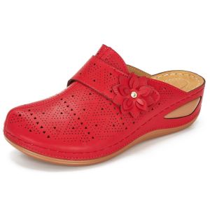 [Free Shipping] 2026 Summer Floral Wedge Sandals WomenS Outdoor Slippers Size 43 WomenS Summer Non-Slip Sandals