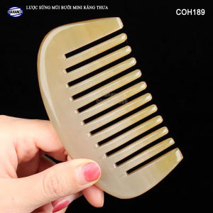Lược Sừng Múi Bưởi Mini Răng Thưa HAHANCO (Size: 9cm) Bỏ Túi Tiện Dụng - COH189