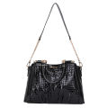 Aidrani   New Women's Crocodile Pattern Lacquer Leather Handbag High end Fashion Versatile Cowhide Commuter Bag. 