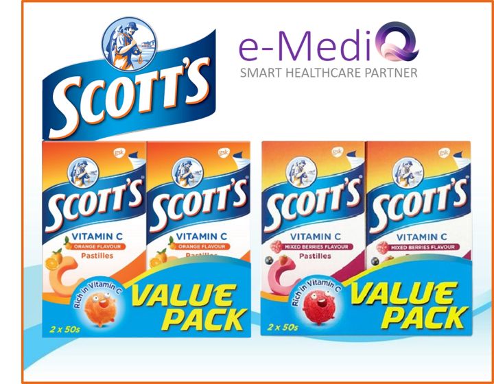 Scott's Vitamin C Pastilles [Kids Immunity] - (Orange / Mixed Berries ...