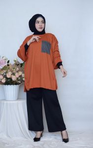 Tunik Oversize Polos Tunik Baju Wanita LD 130 - Gaya Casual Plus Size