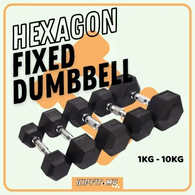 Dumbbell Heksagon Hexagon Dumbbell 1kg - 10kg 1 Piece Gym Home Workout Squat Bench Press Training Equipment Solid Steel Chrome Dumbbell