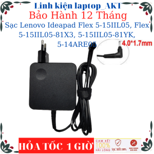 Sạc Laptop Lenovo Ideapad Flex 5-15IIL05 Flex 5-15IIL05-81X3 5-15IIL05-81YK 5-14ARE05- Sạc 20V-2.25A/3.25A-45W/65W chân 4.0*1.7mm