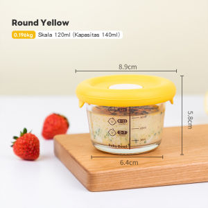 Baby Shine Tempat Kotak Mpasi Kaca Wadah Mpasi Kaca Penyimpanan Mpasi Glass Food Container 160ml Tempat Mpasi Kaca
