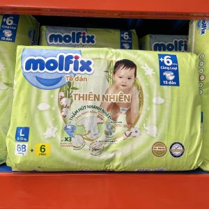 Molfix Bỉm Tã Quần Ultra/ Tã Dán S.Jumbo Thiên Nhiên Size M76/L68/XL62/XXL56 (Bibistore)