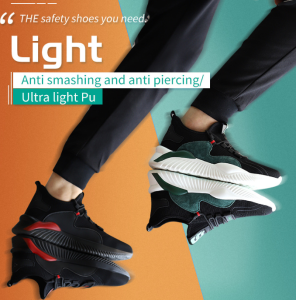 QINHUIZE Work safety shoes Mens steel toe cap work shoes Anti-smashing and anti-piercing comfortable safety protection safety boots