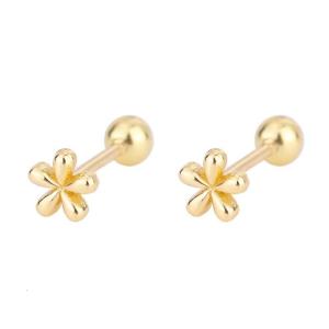 Beautifully Detailed Flower Studs Earrings Offering A Secure Fit snd Enhancing Your Styled With A Subtle Elegant