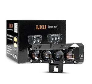 2PCS 60W Super Bright Mini Driving Light Set Led Lights Motorcycle Headlight 2 Color Car Dual Fisheye Lens Fog Spot Headlamp 2