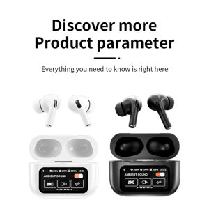 TWS Screen Wireless Bluetooth Earphones Supper Bass Smart Touch Screen Earbuds with microphone Earbud Skrin Sentuh Tanpa