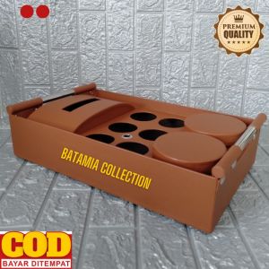 Tempat Air Mineral Gelas 3 In 1 Keranjang Aqua Gelas Multifungsi + Toples Makanan Tempat Tisu Wadah Air Mineral Cup Kotak Tissue Rak Aqua Gelas Toples Permen Keranjang Air Mineral Gelas Tempat Aqua Kulit Sintets