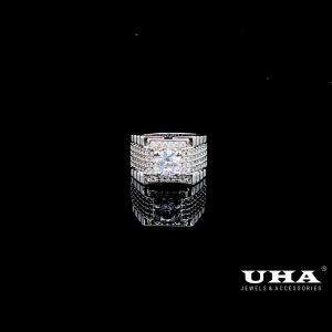 N1330 Nhẫn nam có lót lòng đính đá CZ cao cấp sáng lấp lánh UHA