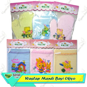 Waslap Bayi Okiyo / Waslap Mandi Baby Model Jari Model Kotak Merk Okiyo-Vegasus Store (COD)
