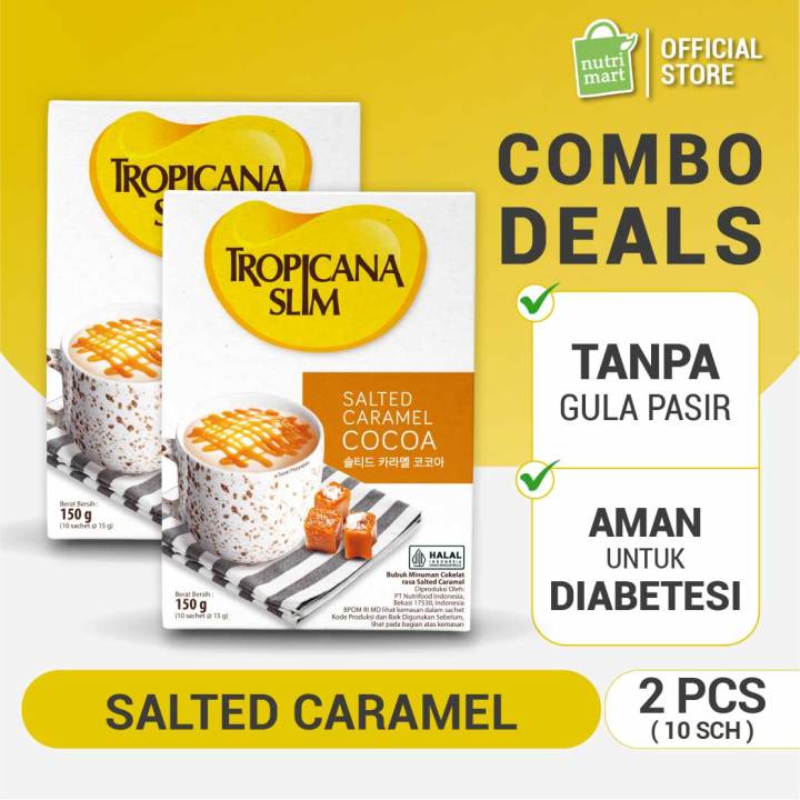 Twin Pack : Tropicana Slim Salted Caramel Cocoa 10 Sachet