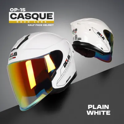 GILLE OP-15 CASQUE Revo Visor Dual Visor Half Face Motorcycle Helmet