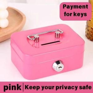 Money Boxes Lockable Money Boxes with Keys Portable Money Boxes Made of Metal Small Safety Lock Boxes Sturdy Coin Boxes for Kid