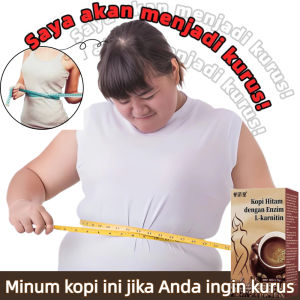 Kopi Hitam  kopi bubuk hitam Instan Premium dengan L-Carnitine - Kopi Diet Membantu Langsing Membakar Lemak [2 g x 10 sachet]