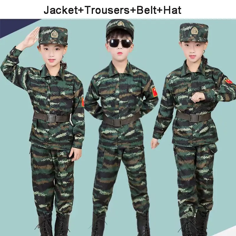 Soldier Costume Police Costume for Kids Boys Girls Army Policeman Cosplay  Camouflage Combat Training