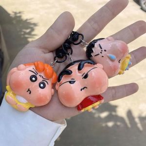 REEBO Himawari Crayon Shin Chan Key Chain Korean Style Boochan Backpack Charms Personality Cartoon Anime Key Ring Key Ring Ornaments