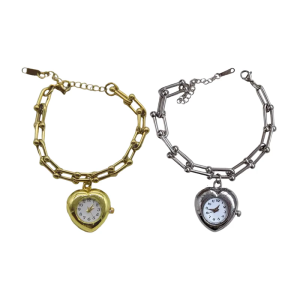 Alloy Fringe Bracelet Featuring Stylish Pocket Watch Detailing and Adjustable Chain Link Handmade Wristchian