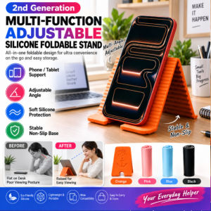 Foldable Silicone Stand Adjustable Phone Holder Multi Purpose Portable Collapsible Non Slip Tablet Bracket