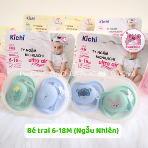 Ti giả Ultra Air cho bé ty ngậm ngày Kichilachi Ultra Air cho bé sơ sinh đến 18 tháng chống vẩu