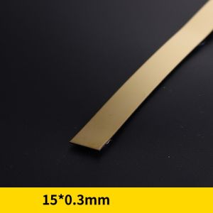 5M/Roll Stiker Dinding Garis Datar Bahan Stainless Steel Warna Emas