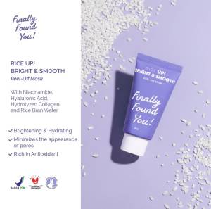 Finally Found You! RICE UP! Bright & Smooth PEEL-OFF MASK Hydrating Brightening Antioxidant Minimize Pores
