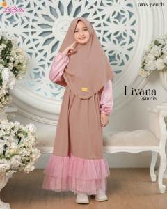 LIVANA - Dress anak pink - Dress anak pita - Dress anak pesta mewah - Dress anak kondangan perempuan LABELLA