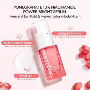 Glad2Glow Pomegranate 10% Niacinamide Power Bright White Serum Wajah 17ml | Serum Niacinamide Serum Alpha Arbutin