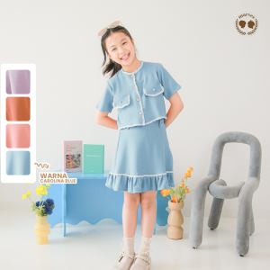 MARVES Sesil Setelan Rok Baju Anak Perempuan Bahan Knit Usia 2 Hingga 14 Tahun