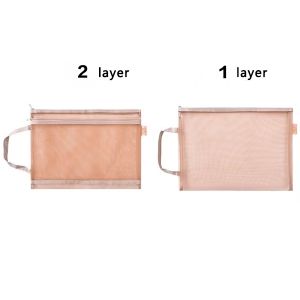 A4 size double Layer Nylon Mesh Document Zip Bag