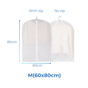 Thickened Dustproof Waterproof Bag For Clothes | Washable & Reusable Hanging Garment Cover | Transparent Suit Bag Zipper