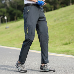 Ice Silk Quick-Dry Pants for Men Summer Thin Elastic Breathable Loose Large Size Outdoor Running Sports Casual Pants