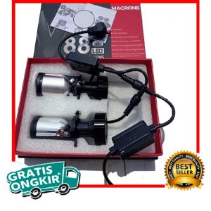 Sepasang LED Head Lamp H4 Mobil Avanza 12volt 6000k Headlamp Mini Projector Grand Max Livina Lampu Depan Utama Mobilio RS Variasi 12 Volt Super Terang