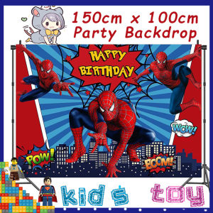 Kids Toy 1pcs Spidermans Themed Happy Birthday Banner Party Marvel Comics Backdrop Background Decoration Party Supplies Decor 150cm x 100cm
